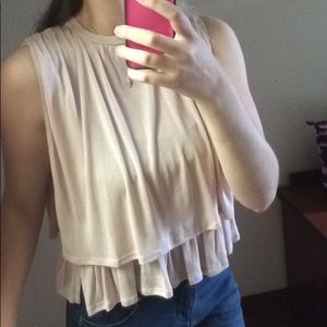 Zara Pastel Pink Layered Flowy Sleeveless Blouse